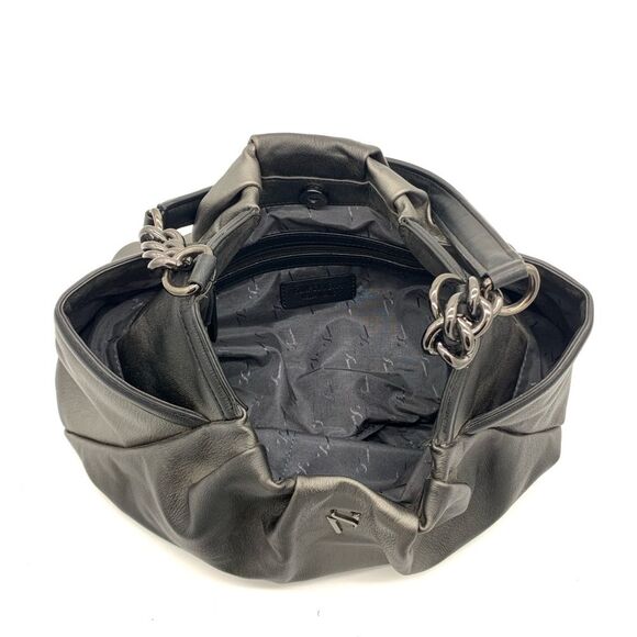 SIMPLY Vera VERA WANG charcoal silver hobo bag chain strap purse handbag - Picture 6 of 9